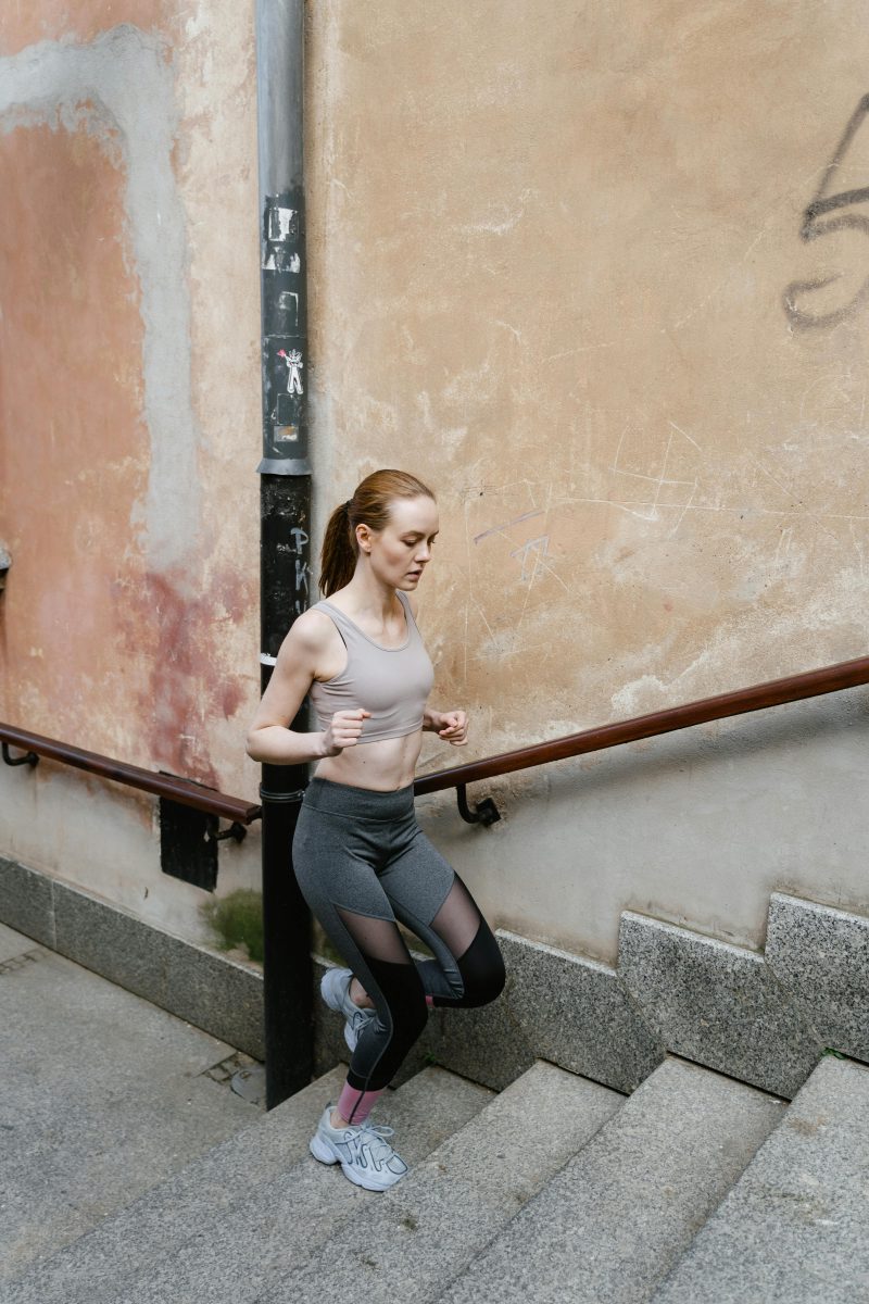 Pretty Woman Running on the Stairs