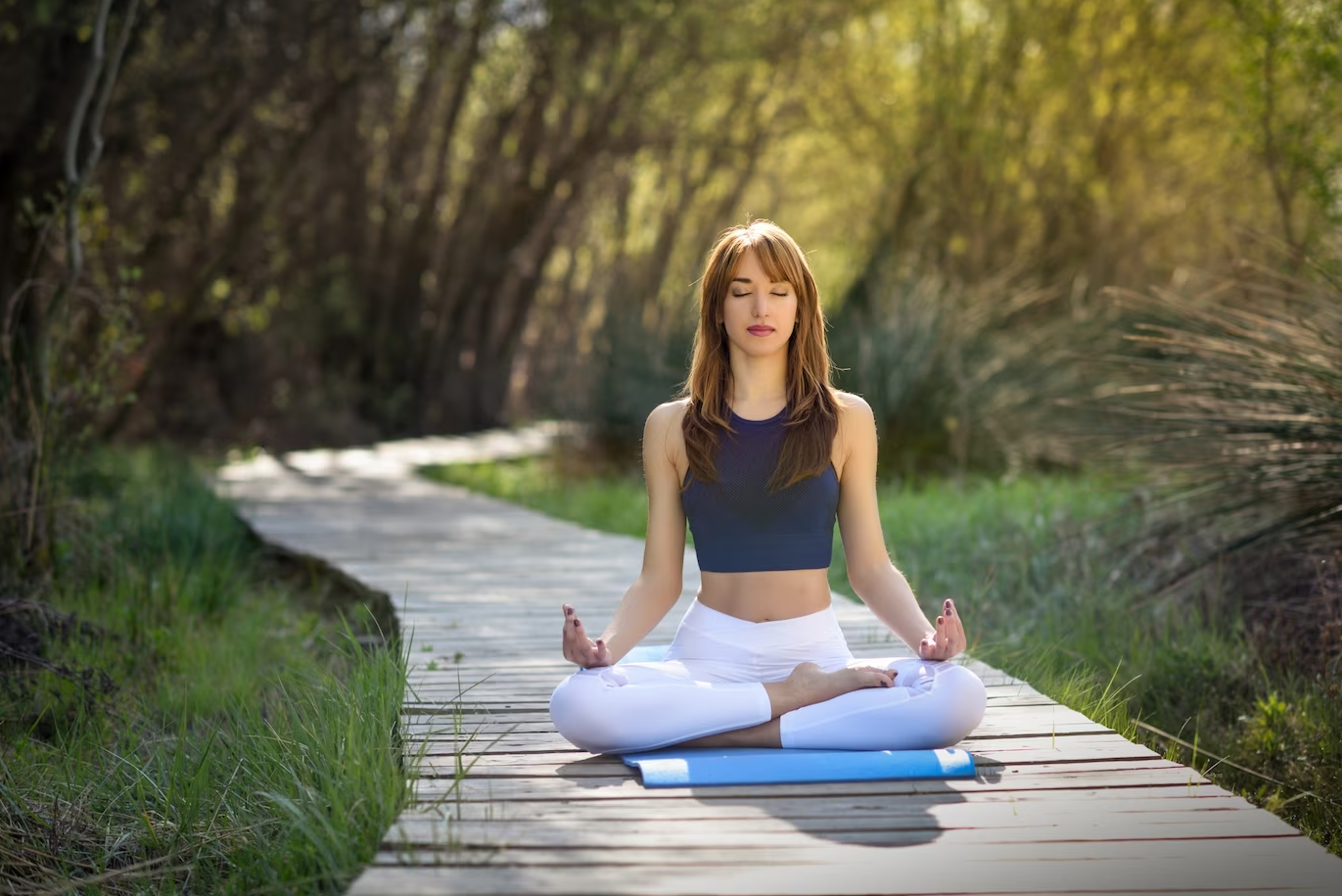 A person practicing yoga