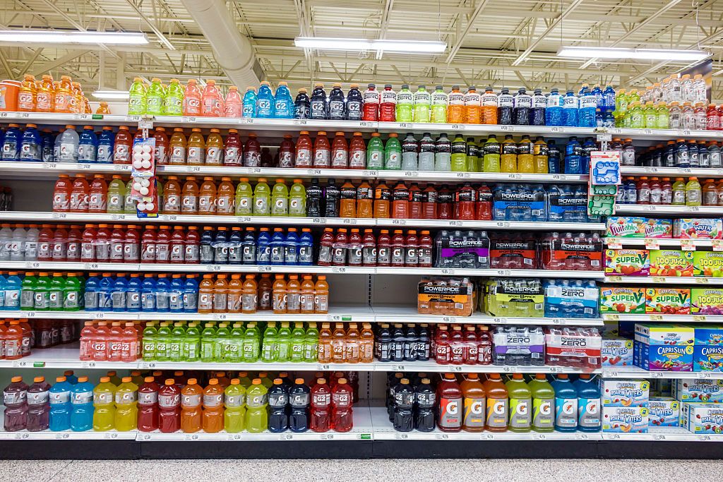 A selection of different electrolyte drinks